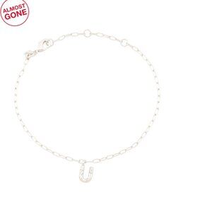KENDRA SCOTT Silver Silver Crystal Letter U Bracelet